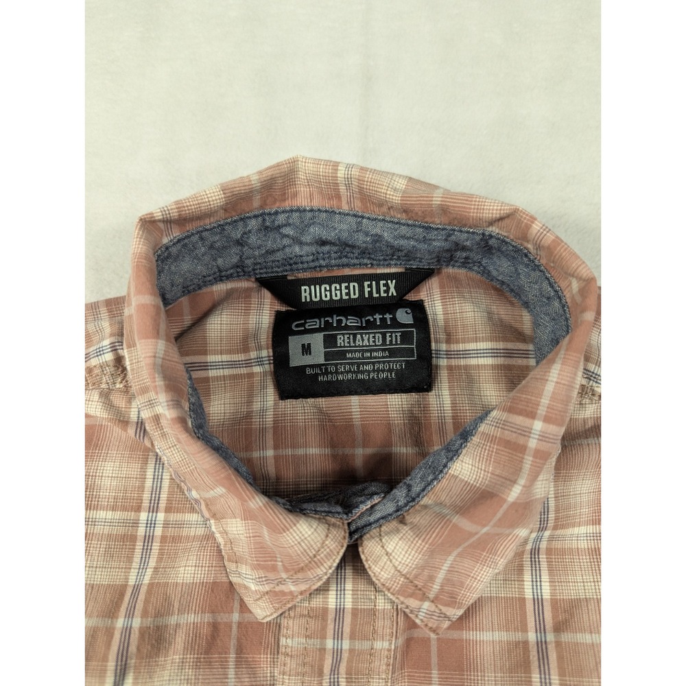 Set of 2 Carhartt Rugged Flex Relaxed Fit Plaid Pearl Snap Button-up Mens Size M - Picture 7 of 8